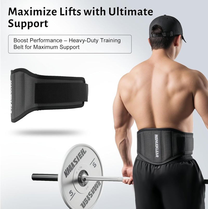 M MANUEKLEAR MANUEKLEAR Gym Weight Lifting Belt Weight Lifting Workout Weightlifting Powerlifting Belt for Men Women - 7.5inch - Bodybuilding Fitness Back Support for Cross Training, Squats, Lunges - Image 5